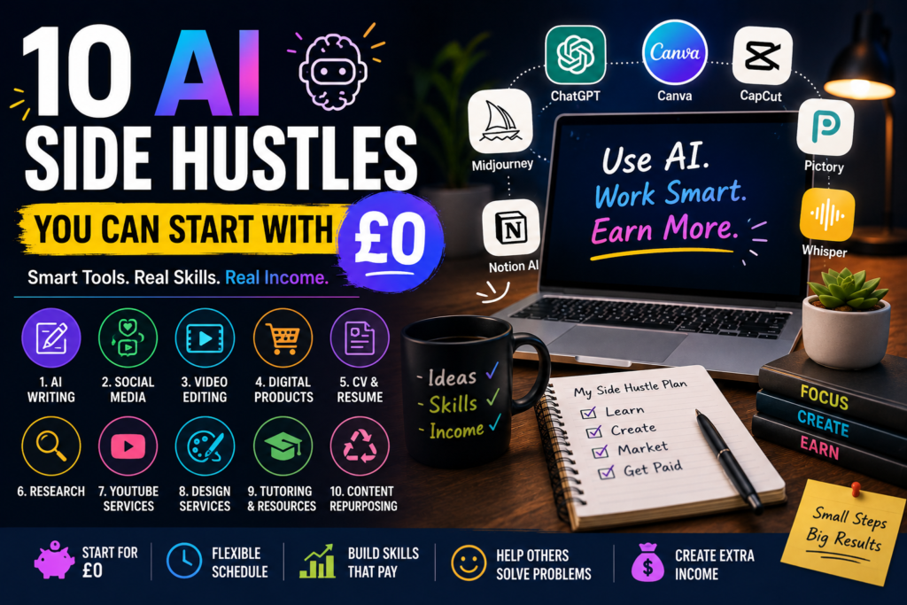10 AI Side Hustles You Can Start With £0 in 2026