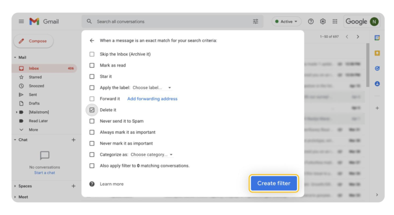 How to Create a Filter on Gmail